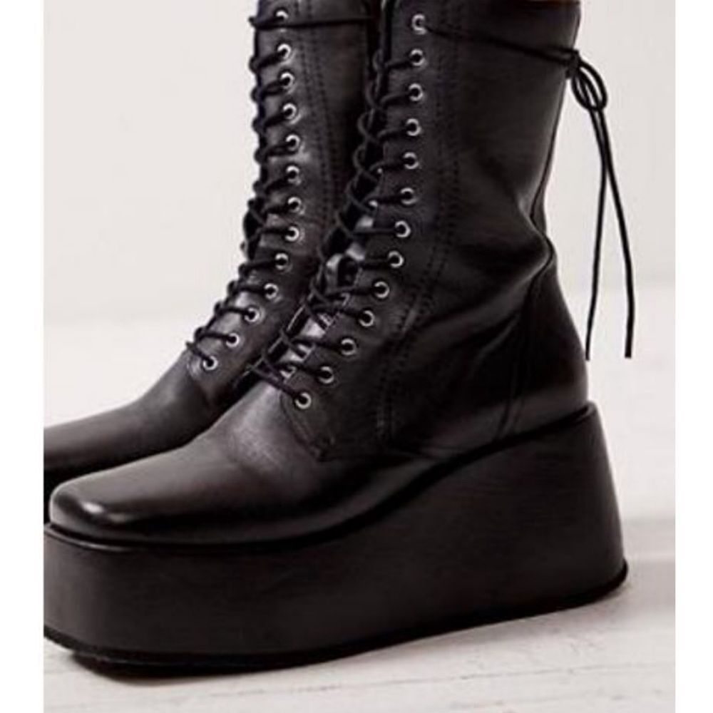 Free People Black Platform Boots - Picture 2 of 11